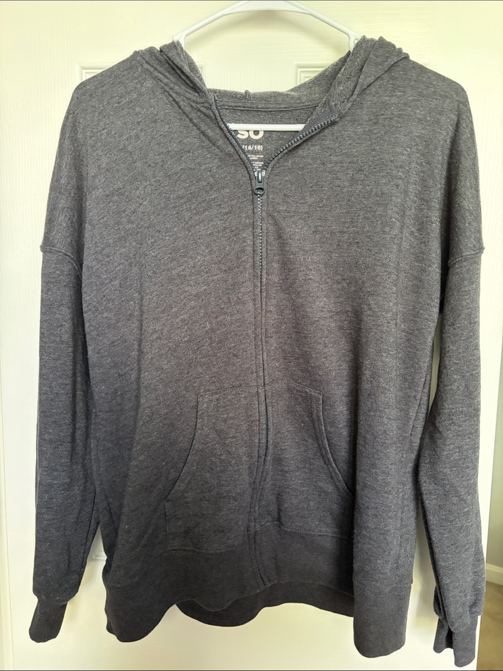 SO Men's Charcoal Gray Zip-Up Hoodie Sweater